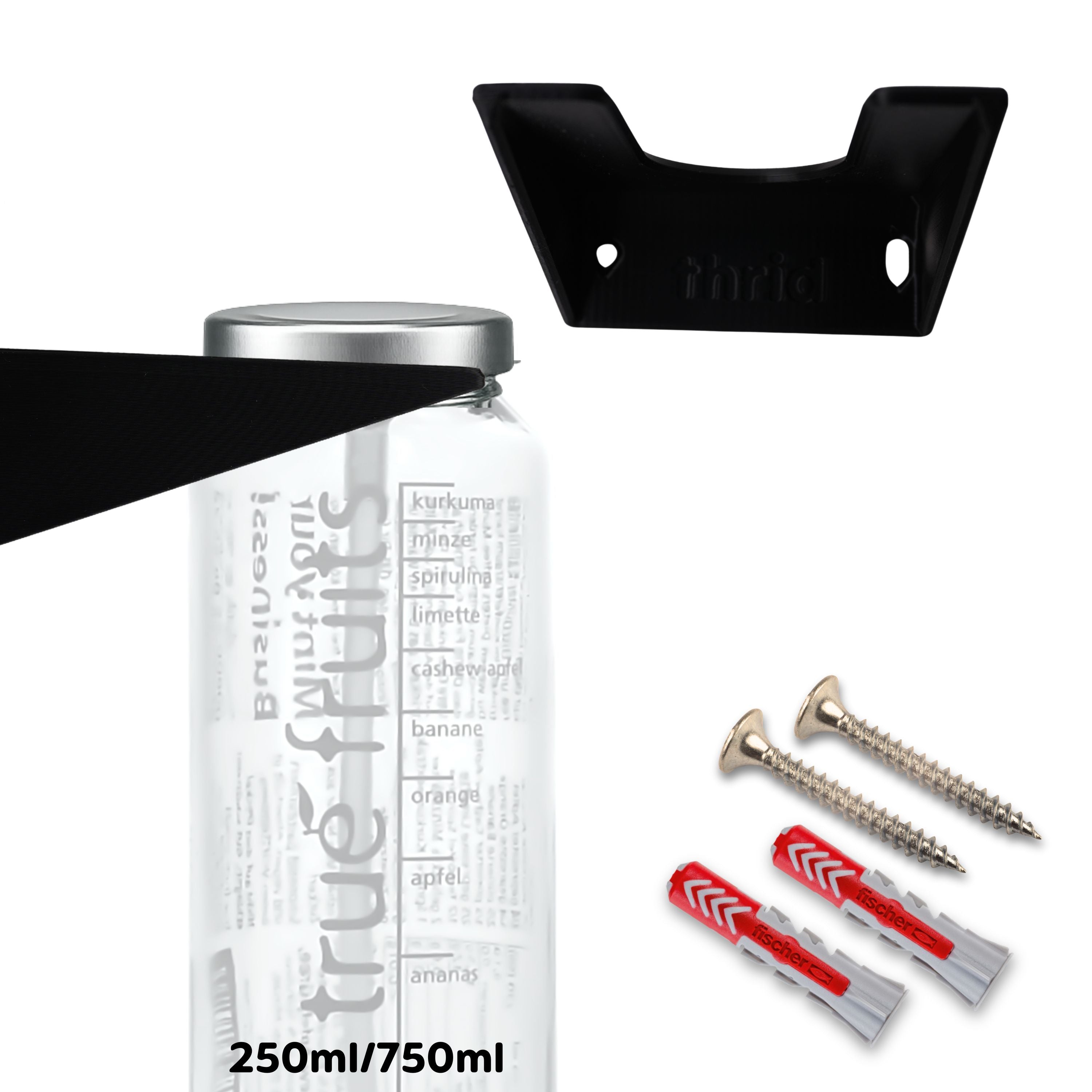 Wall mount for True Fruits bottles Household kitchen organization