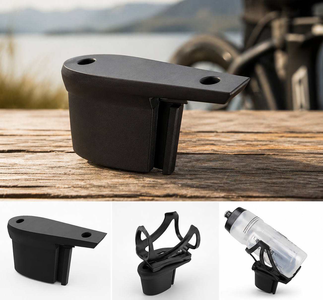BTA Bottle Cage for Scott Plasma 6 Bicycle | Aero Mount Made of Carbon-Reinforced High-Performance Plastic, Black