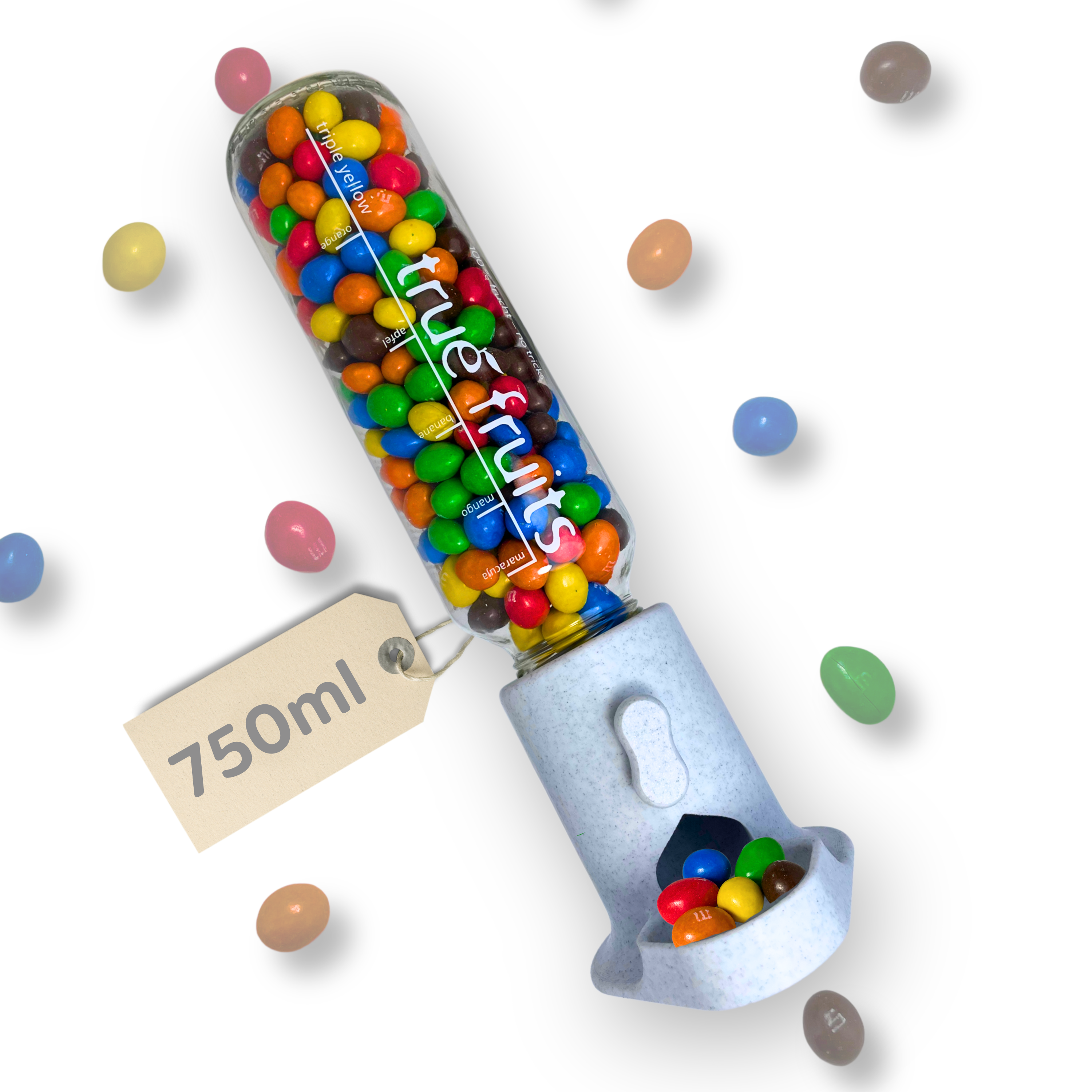 Sweet dispenser for True Fruits bottle